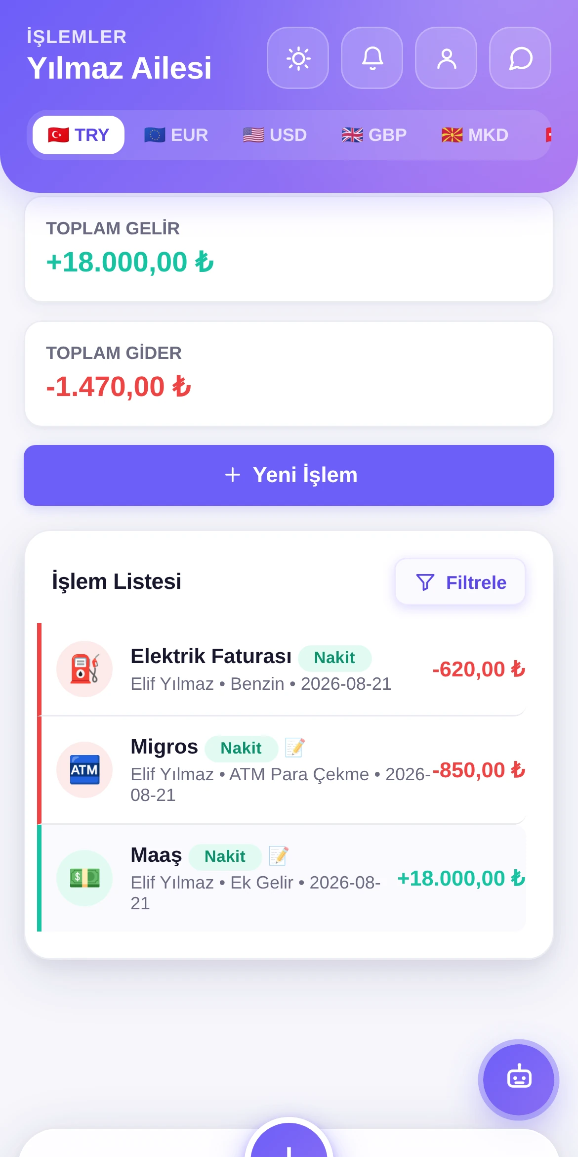 esfamOS işlemler ekranı